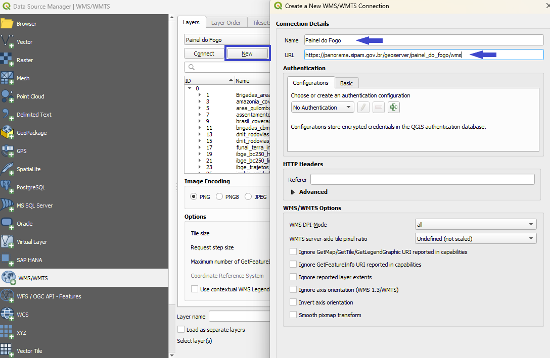 Configurar a Conexão WMS