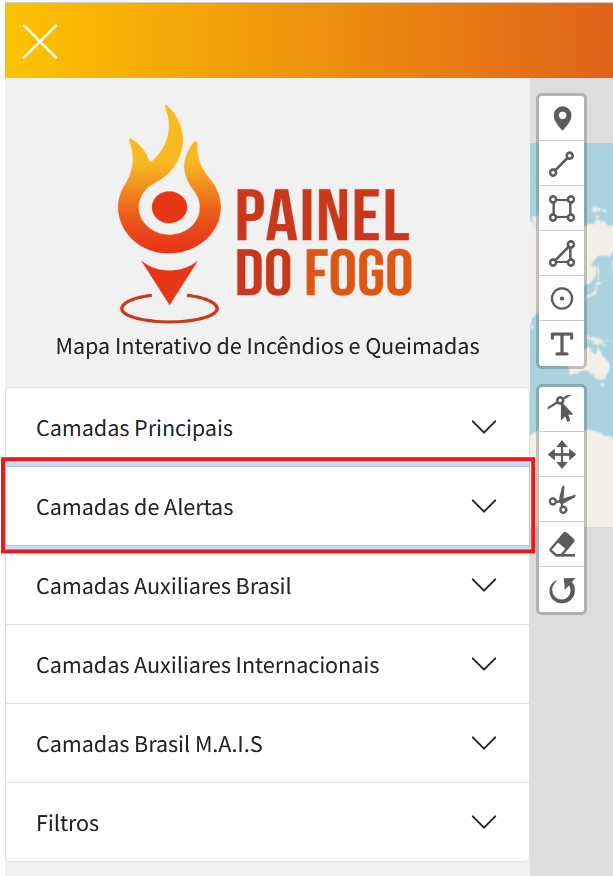 Camadas de Alertas